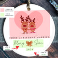Personalized First Christmas Married Ornament, Mr Mrs Ornament, Personalized Wedding Gift, Newlywed Christmas Gift, Our First Christmas Ornament CX05-39 - 19Gifts