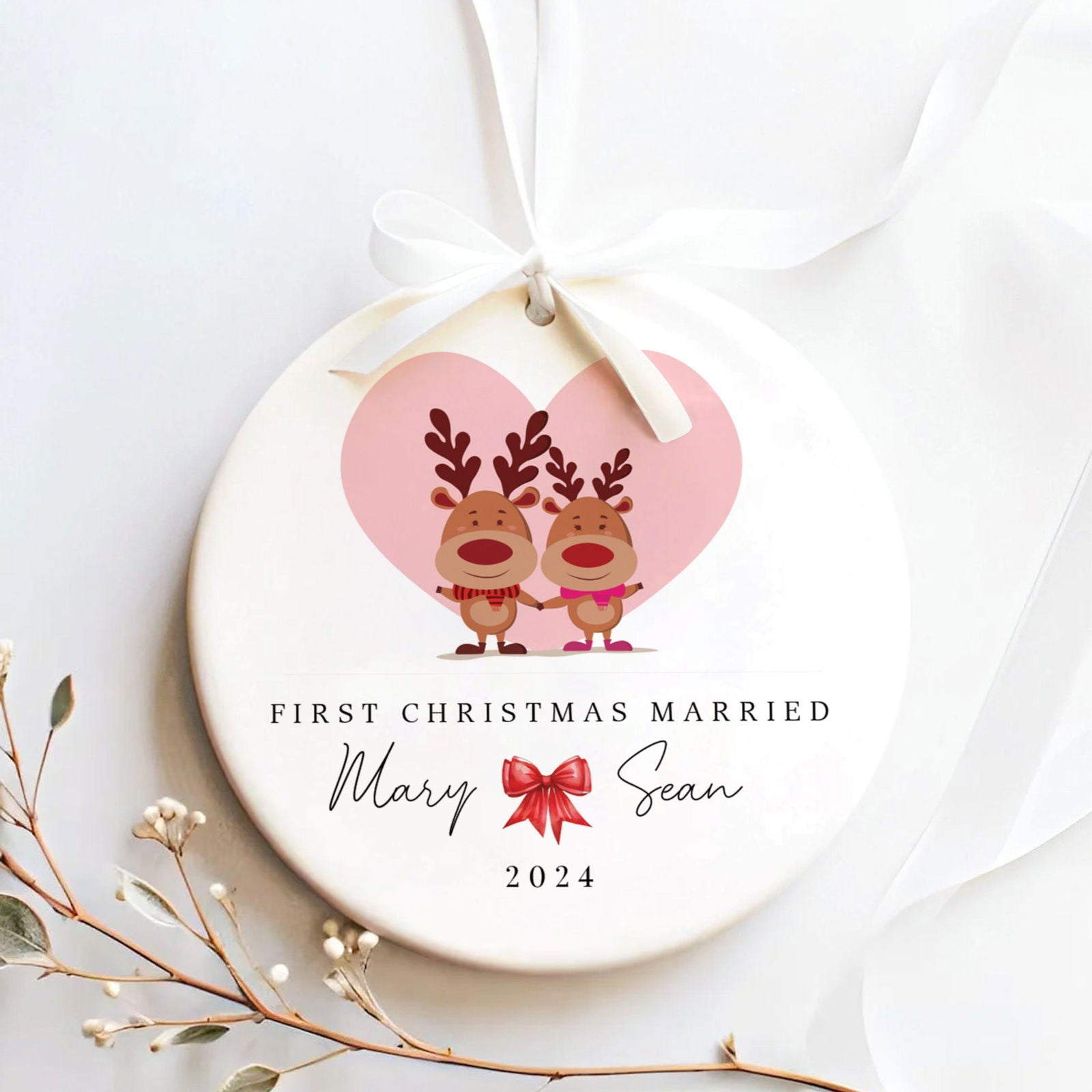 Personalized First Christmas Married Ornament, Mr Mrs Ornament, Personalized Wedding Gift, Newlywed Christmas Gift, Our First Christmas Ornament CX05-39 - 19Gifts