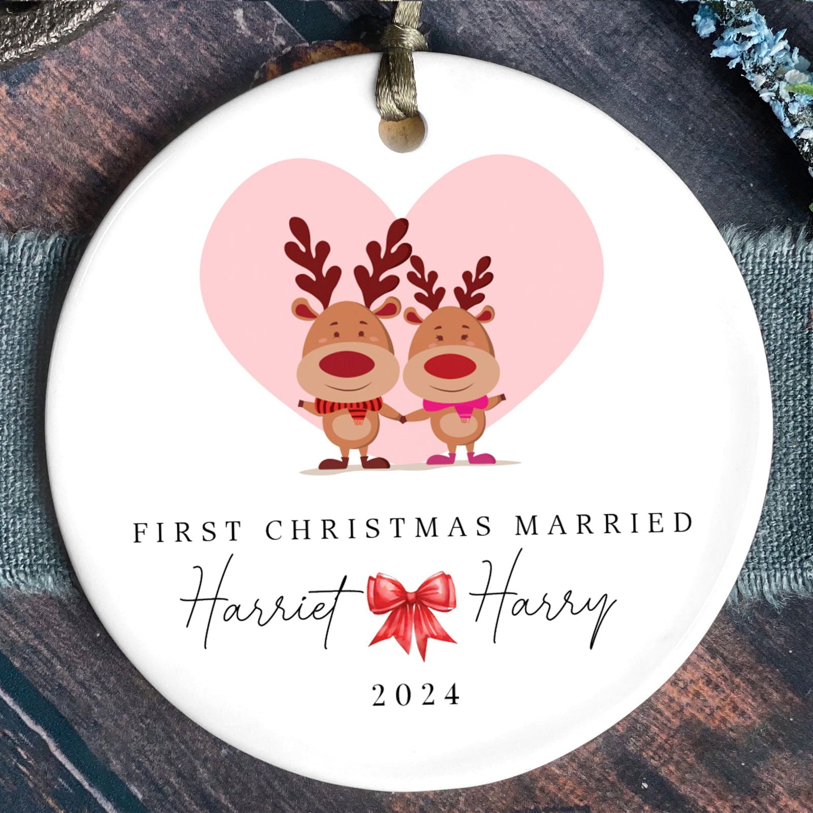 Personalized First Christmas Married Ornament, Mr Mrs Ornament, Personalized Wedding Gift, Newlywed Christmas Gift, Our First Christmas Ornament CX05-39 - 19Gifts