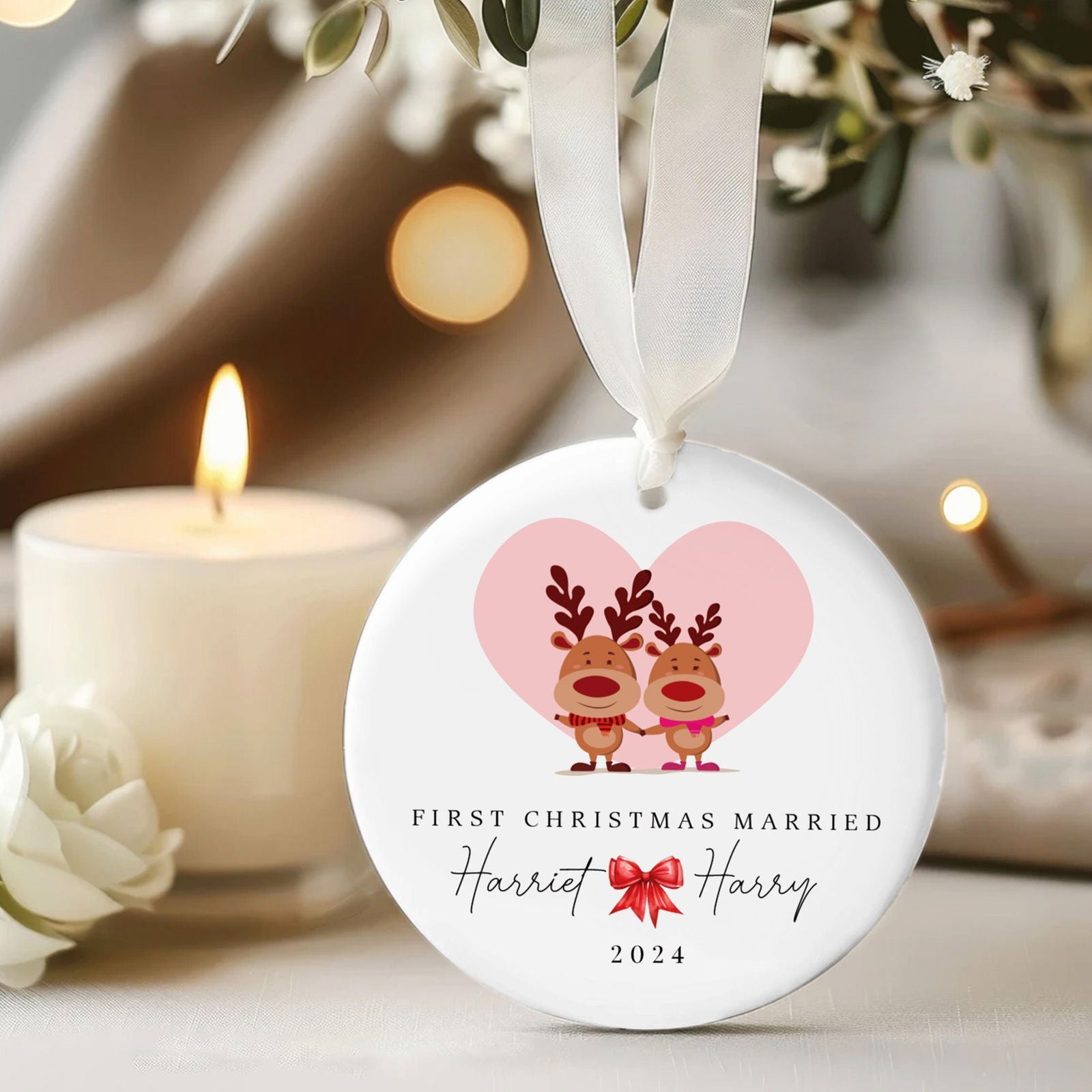 Personalized First Christmas Married Ornament, Mr Mrs Ornament, Personalized Wedding Gift, Newlywed Christmas Gift, Our First Christmas Ornament CX05-39 - 19Gifts