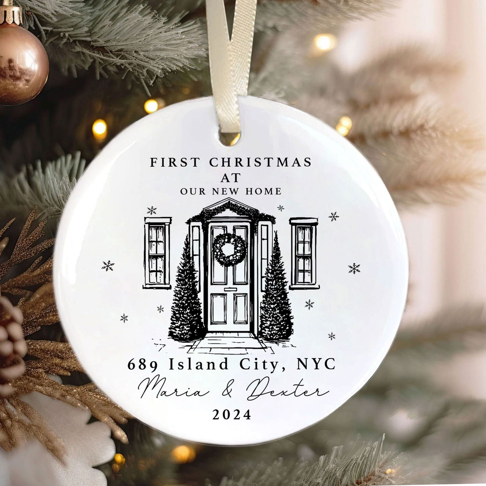 Personalized First Christmas in New Home Ornament CX02-1 - 19Gifts