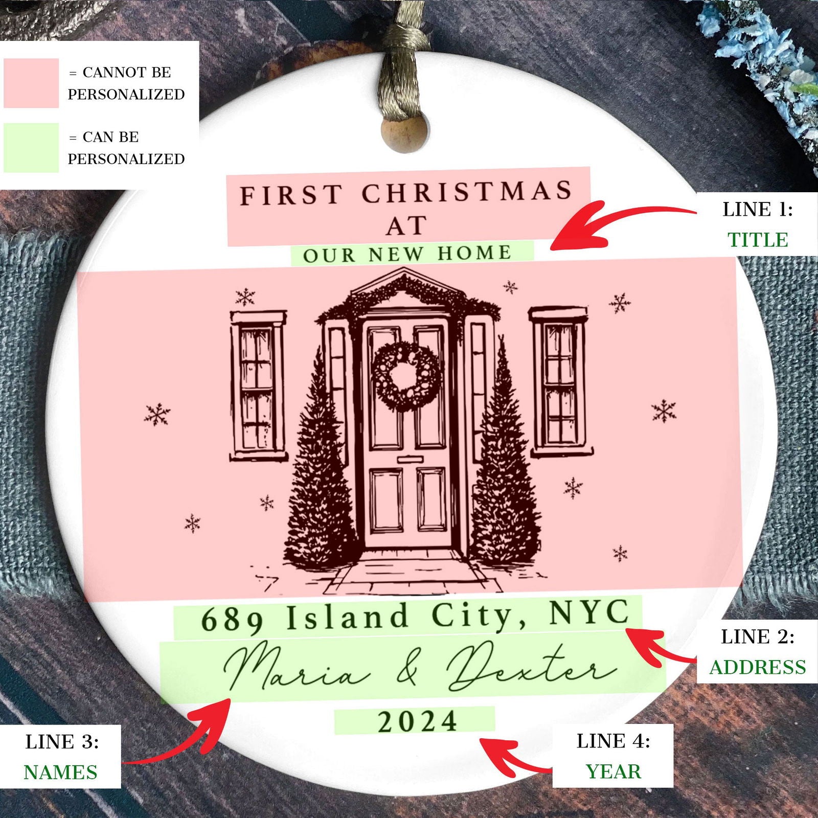 Personalized First Christmas in New Home Ornament CX02-1 - 19Gifts