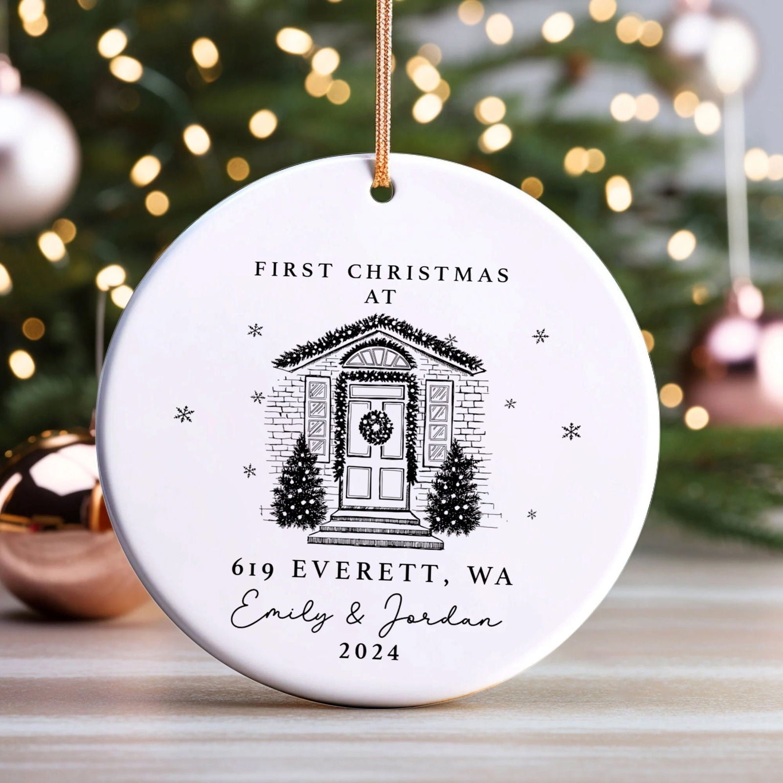 Personalized First Christmas in New Home Ornament CX02-2 - 19Gifts