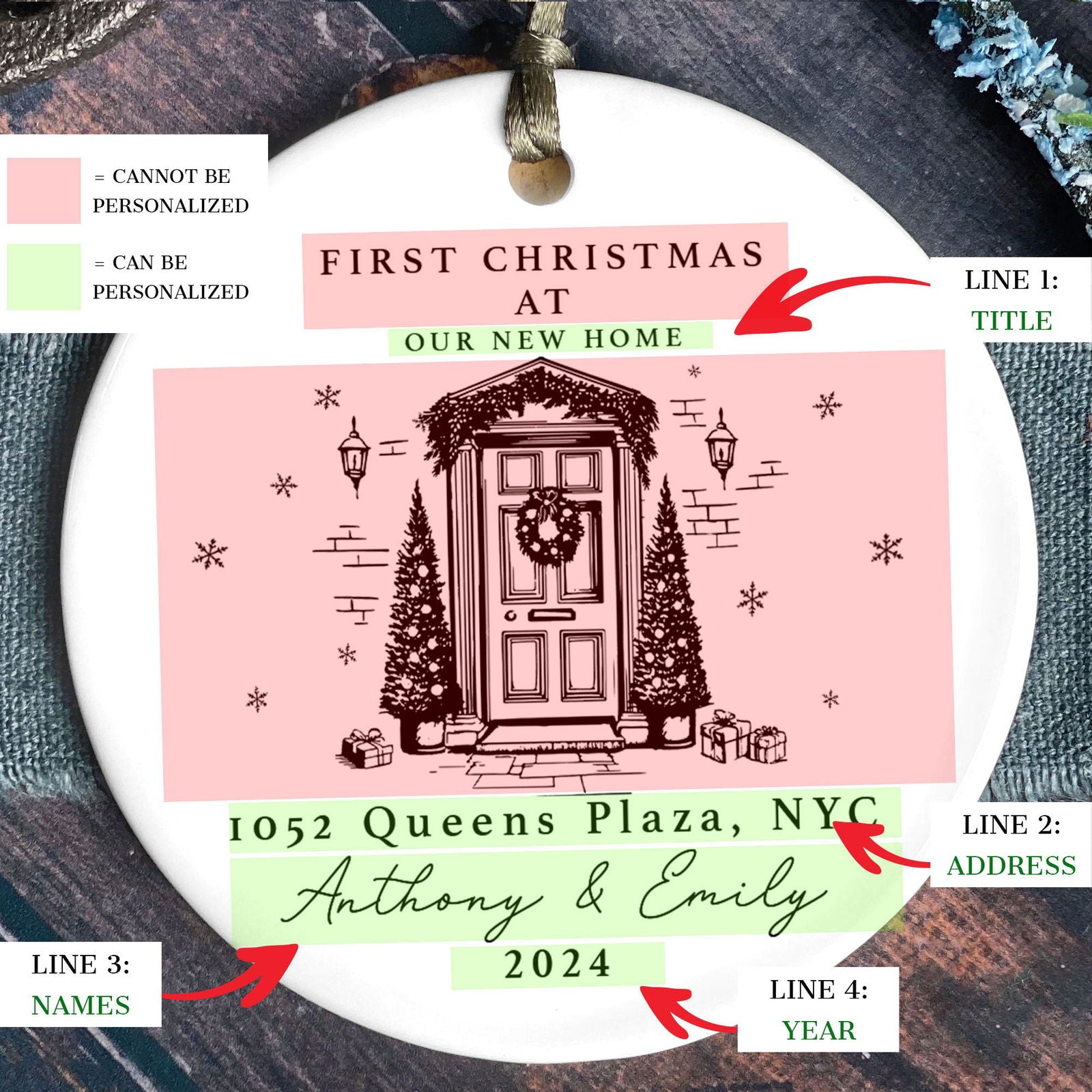 Personalized First Christmas in New Home Ornament CX02-4 - 19Gifts