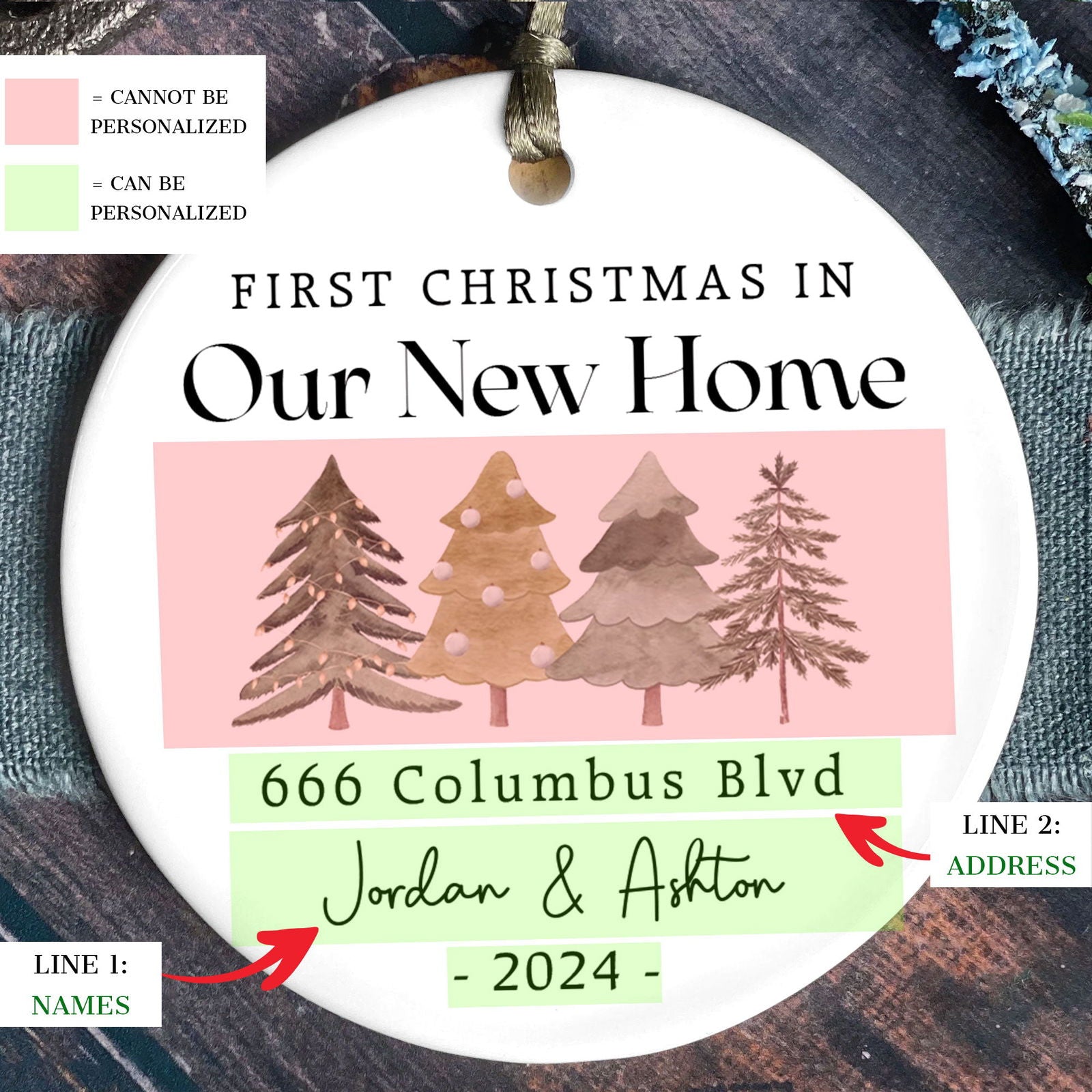 Personalized First Christmas in Our New Home Ornament Keepsake 2024 CX03-2 - 19Gifts