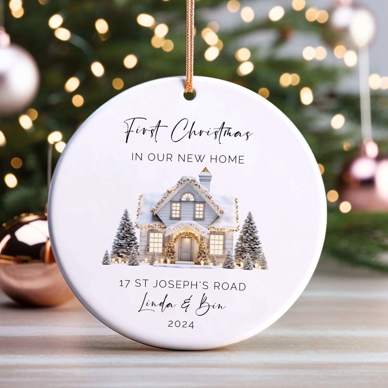 Personalized First Home Ornament, New Home Gift, Christmas In New Home CX06-8 - 19Gifts