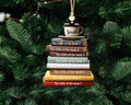 Personalized Flat Christmas Books Stack Ornament, Book Lover Christmas Ornament CF95 - 19Gifts