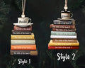 Personalized Flat Christmas Books Stack Ornament, Book Lover Christmas Ornament CF95 - 19Gifts