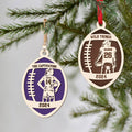 Personalized Football Ornament, 2 Layered and Engraved Wooden Ornament CF424 - 19Gifts