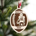 Personalized Football Ornament, 2 Layered and Engraved Wooden Ornament CF424 - 19Gifts