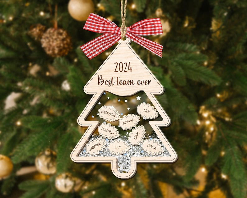 Personalized Friends, Teammates and Co-workers Shaking Ornament, Three-Layered Christmas Shaking Ornament CF800 - 19Gifts