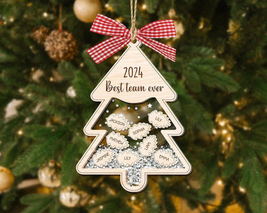 Personalized Friends, Teammates and Co-workers Shaking Ornament, Three-Layered Christmas Shaking Ornament CF800 - 19Gifts