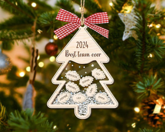 Personalized Friends, Teammates and Co-workers Shaking Ornament, Three-Layered Christmas Shaking Ornament CF800 - 19Gifts