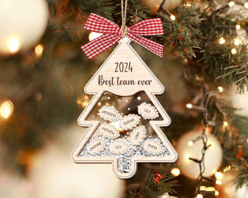 Personalized Friends, Teammates and Co-workers Shaking Ornament, Three-Layered Christmas Shaking Ornament CF800 - 19Gifts