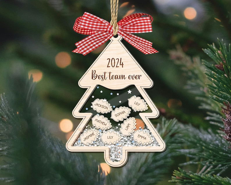 Personalized Friends, Teammates and Co-workers Shaking Ornament, Three-Layered Christmas Shaking Ornament CF800 - 19Gifts