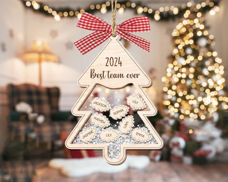 Personalized Friends, Teammates and Co-workers Shaking Ornament, Three-Layered Christmas Shaking Ornament CF800 - 19Gifts