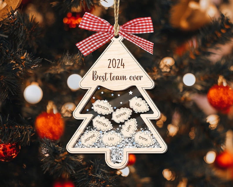 Personalized Friends, Teammates and Co-workers Shaking Ornament, Three-Layered Christmas Shaking Ornament CF800 - 19Gifts