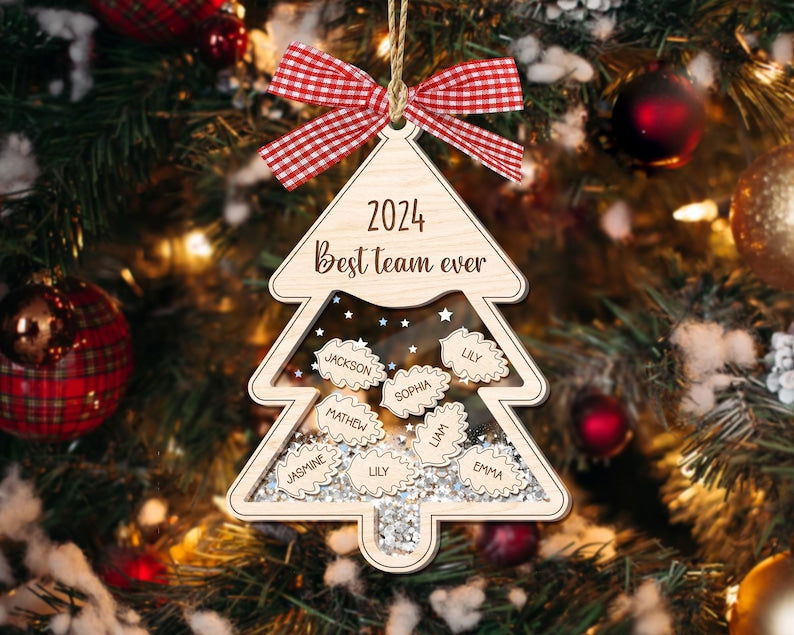 Personalized Friends, Teammates and Co-workers Shaking Ornament, Three-Layered Christmas Shaking Ornament CF800 - 19Gifts