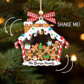 Personalized Gingerbread Family Christmas Ornament, Family 5 Layers Shaker Ornament Wood and Acrylic CF198 - 19Gifts