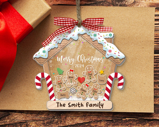 Personalized Gingerbread Family Ornament , Family Christmas Ornament 2024, CF739 - 19Gifts