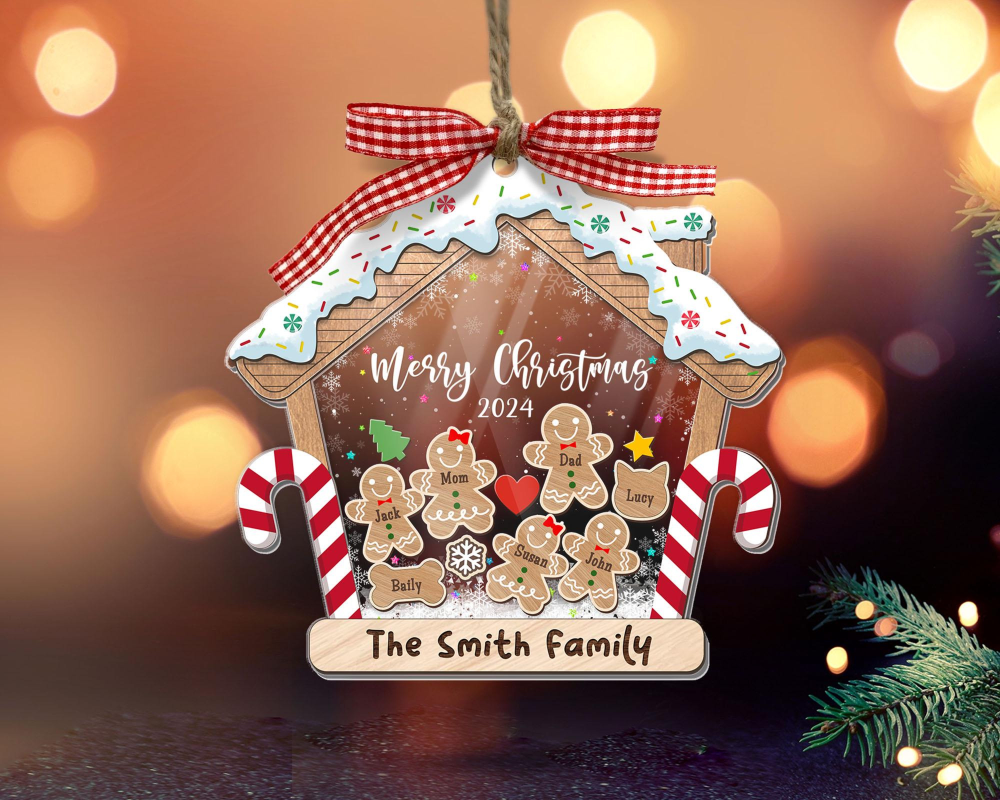 Personalized Gingerbread Family Ornament , Family Christmas Ornament 2024, CF739 - 19Gifts