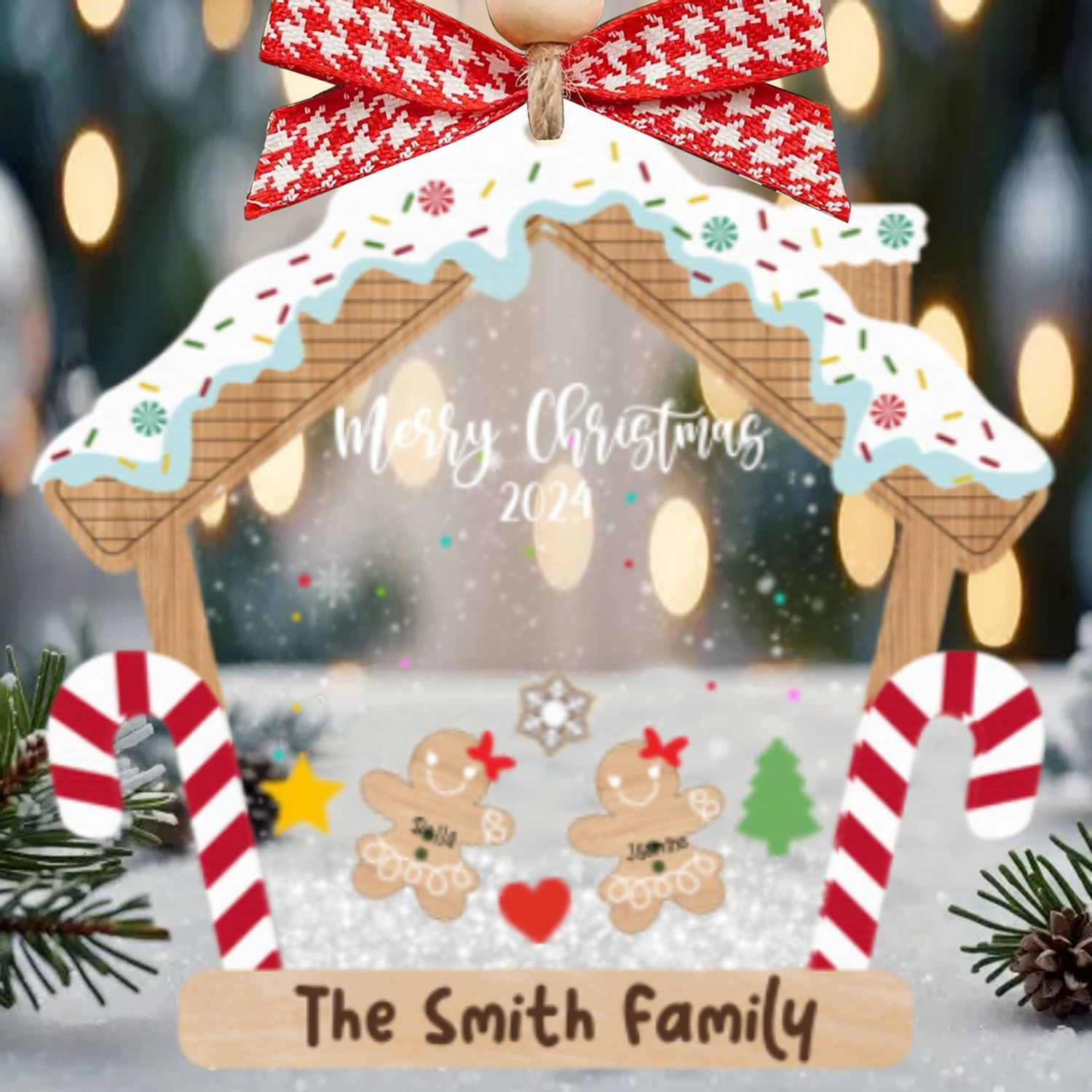Personalized Gingerbread Family Ornament , Family Christmas Ornament 2024, CF739 - 19Gifts