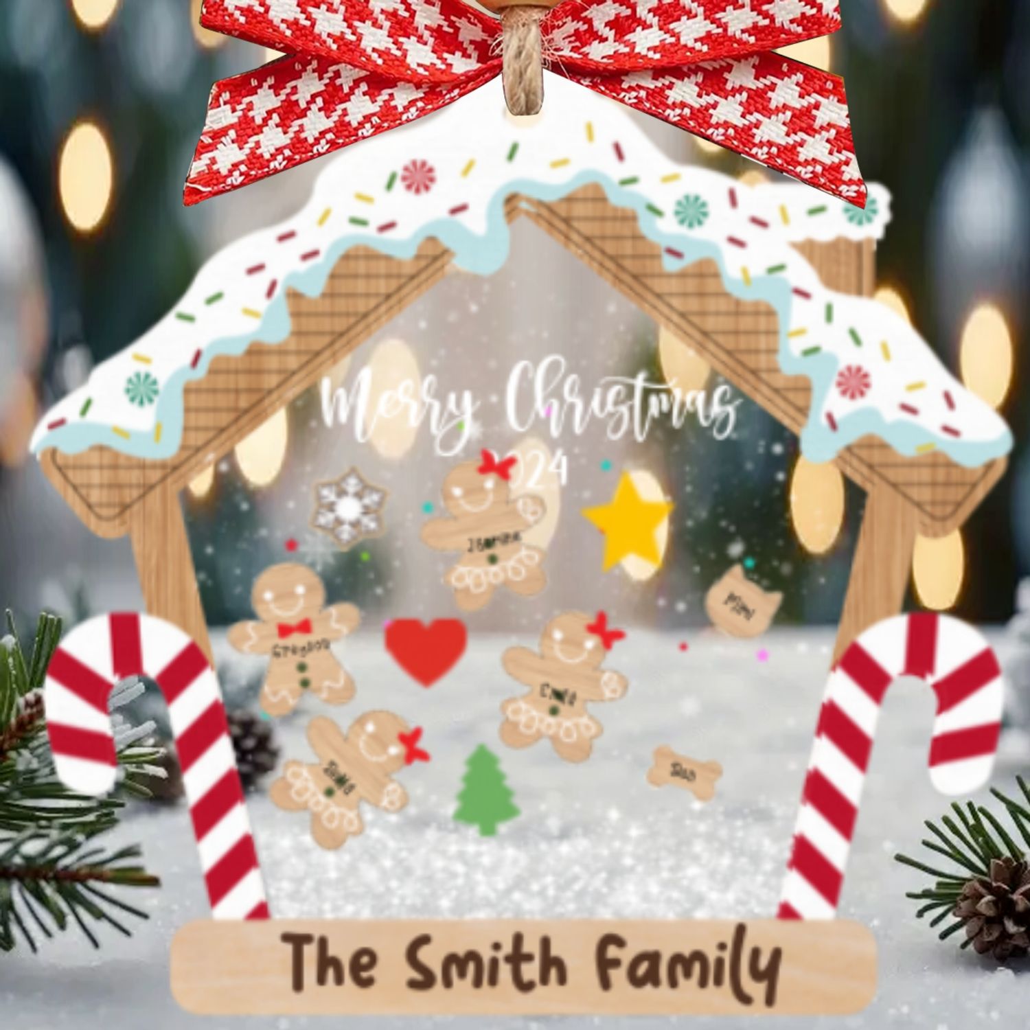 Personalized Gingerbread Family Ornament , Family Christmas Ornament 2024, CF739 - 19Gifts