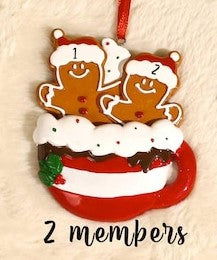 Personalized Gingerbread Family Ornament, Resin Christmas Family Ornament, CF93 - 19Gifts
