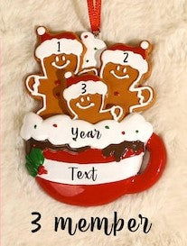 Personalized Gingerbread Family Ornament, Resin Christmas Family Ornament, CF93 - 19Gifts