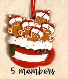 Personalized Gingerbread Family Ornament, Resin Christmas Family Ornament, CF93 - 19Gifts