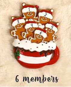 Personalized Gingerbread Family Ornament, Resin Christmas Family Ornament, CF93 - 19Gifts
