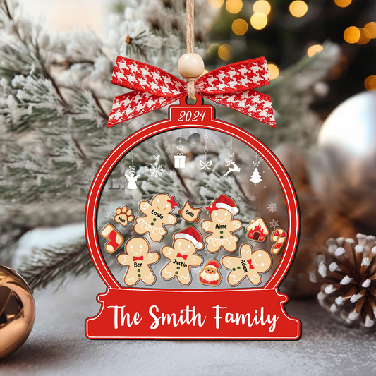 Personalized Gingerbread Family Shaker Ornament, Custom Family Christmas Ornament CF193 - 19Gifts