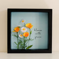 Personalized Golden Poppy Flower Frame, 3D Handcrafted Paper Flower Art - 19Gifts
