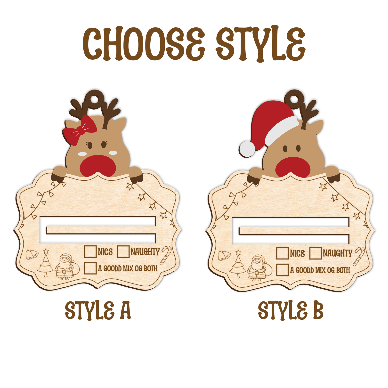 Personalized Good Mix Of Both Money Holder Ornament, Cute Reindeer Money Holder MH42 - 19Gifts