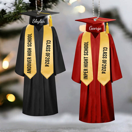 Personalized Graduation Ornament, Custom 2D Flatten Acrylic Ornament, 2024 College Graduation, Grad Gift, Class Of 2024, High School Graduation Gift CF275 - 19Gifts