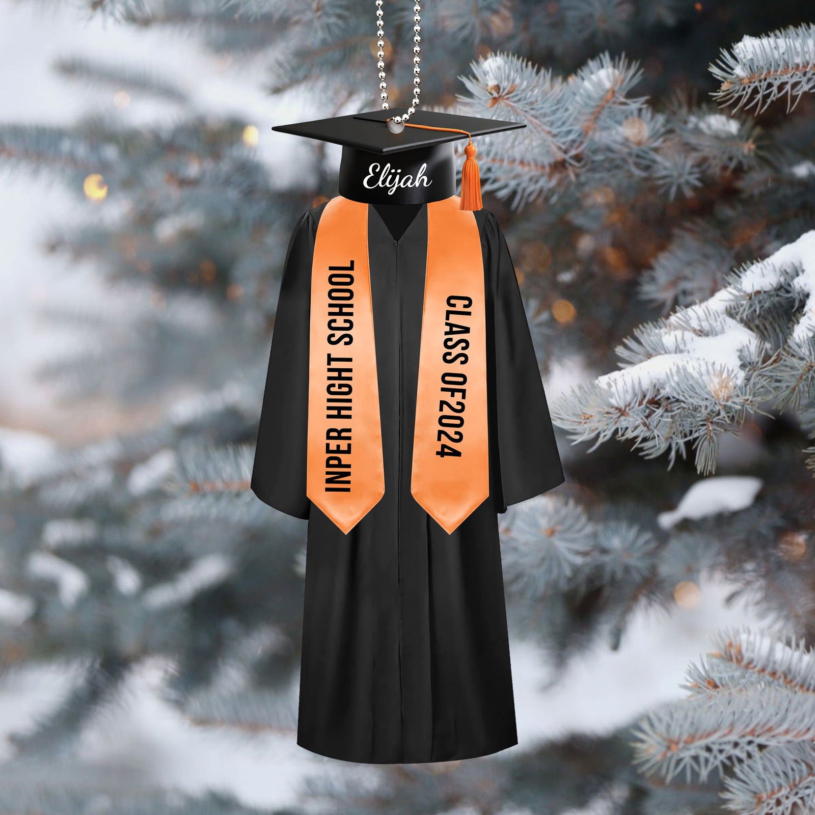 Personalized Graduation Ornament, Custom 2D Flatten Acrylic Ornament, 2024 College Graduation, Grad Gift, Class Of 2024, High School Graduation Gift CF275 - 19Gifts