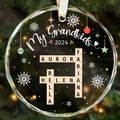 Personalized Grandkid Names Glass Ornament, Grandkids Crossword Puzzle Art Ornament, Gifts For Grandma from Grandchildren, Grandma Gifts Grandkids GX04-89 - 19Gifts