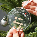 Personalized Grandkid Names Glass Ornament, Grandkids Crossword Puzzle Art Ornament, Gifts For Grandma from Grandchildren, Grandma Gifts Grandkids GX04-89 - 19Gifts