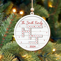 Personalized Grandkids Crossword Puzzle Wooden Ornament, Family Names Christmas Ornaments 2024, CF932 - 19Gifts