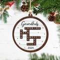 Personalized Grandkids Crossword Puzzle Wooden Ornament, Family Names Christmas Ornaments 2024, CF932 - 19Gifts
