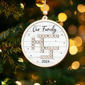 Personalized Grandkids Crossword Puzzle Wooden Ornament, Family Names Christmas Ornaments 2024, CF932 - 19Gifts