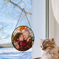 Personalized Grandma And Grandkids Portrait Faux Stained Glass, Custom Photo Family Window Hanging Ornament SC120 - 19Gifts