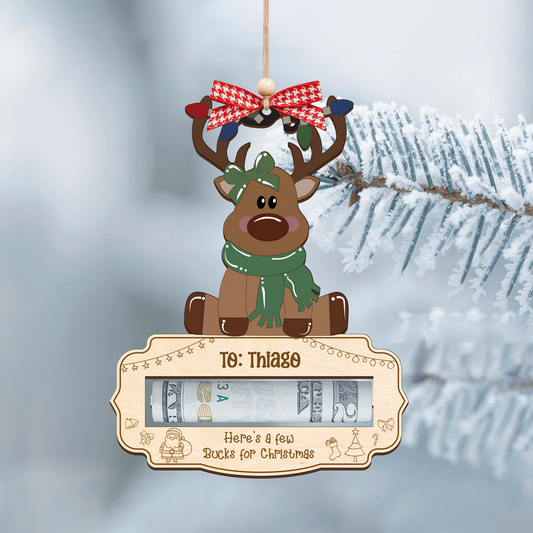 Personalized Here’s A Few Bucks for Christmas Money Holder, Reindeer Money Holder For Kids MH47 - 19Gifts