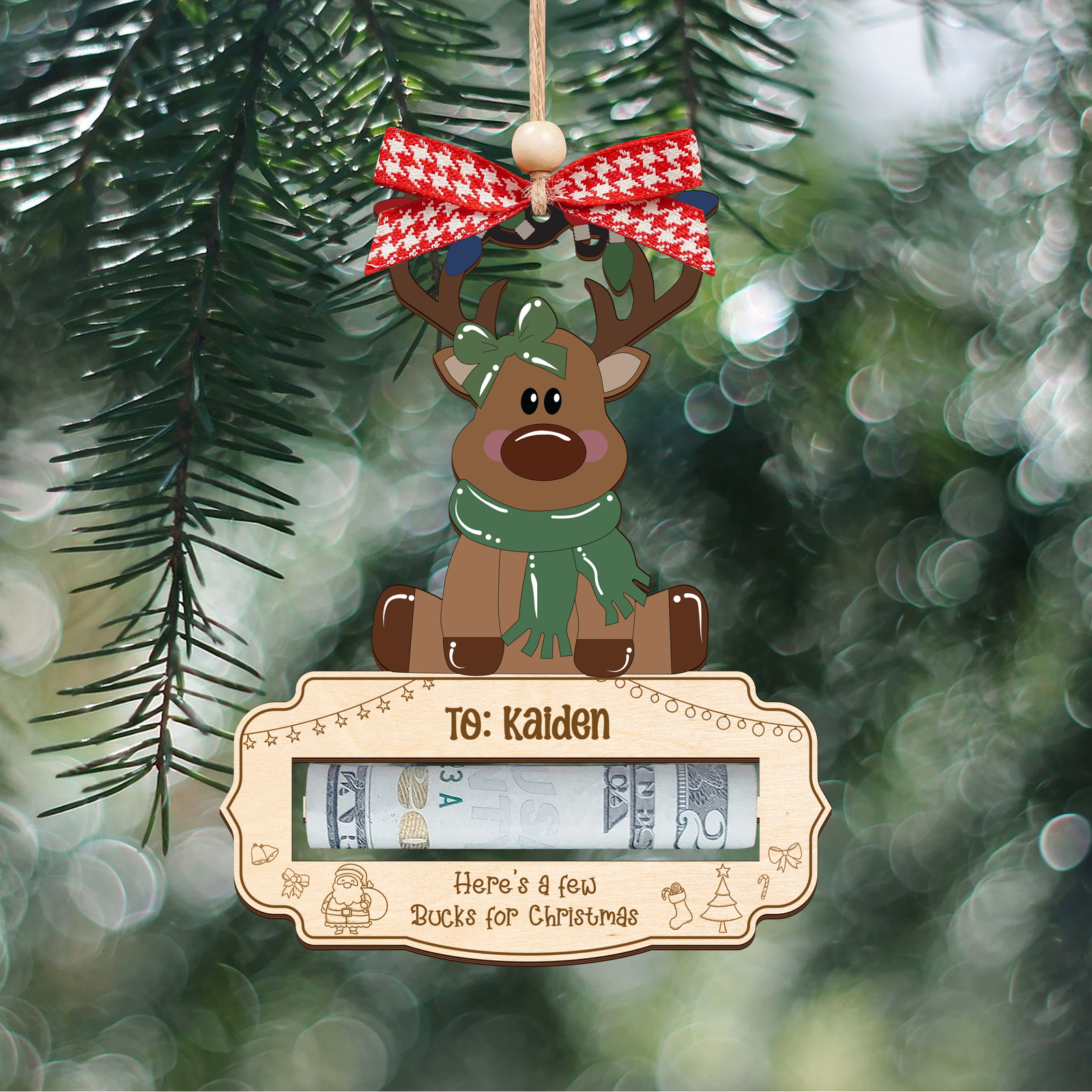Personalized Here’s A Few Bucks for Christmas Money Holder, Reindeer Money Holder For Kids MH47 - 19Gifts