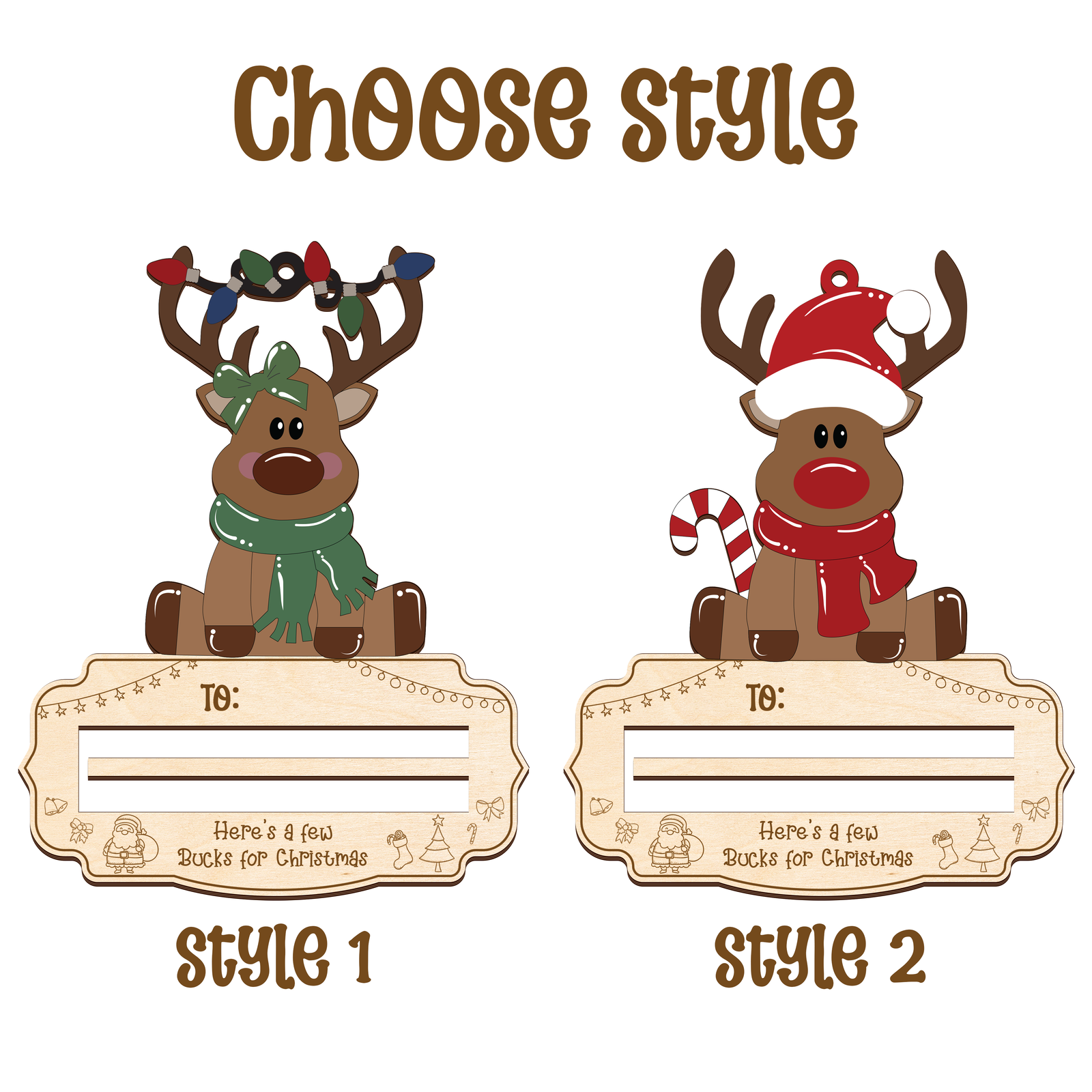 Personalized Here’s A Few Bucks for Christmas Money Holder, Reindeer Money Holder For Kids MH47 - 19Gifts