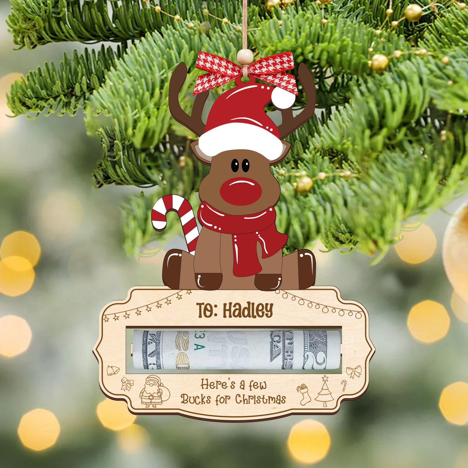 Personalized Here’s A Few Bucks for Christmas Money Holder, Reindeer Money Holder For Kids MH47 - 19Gifts