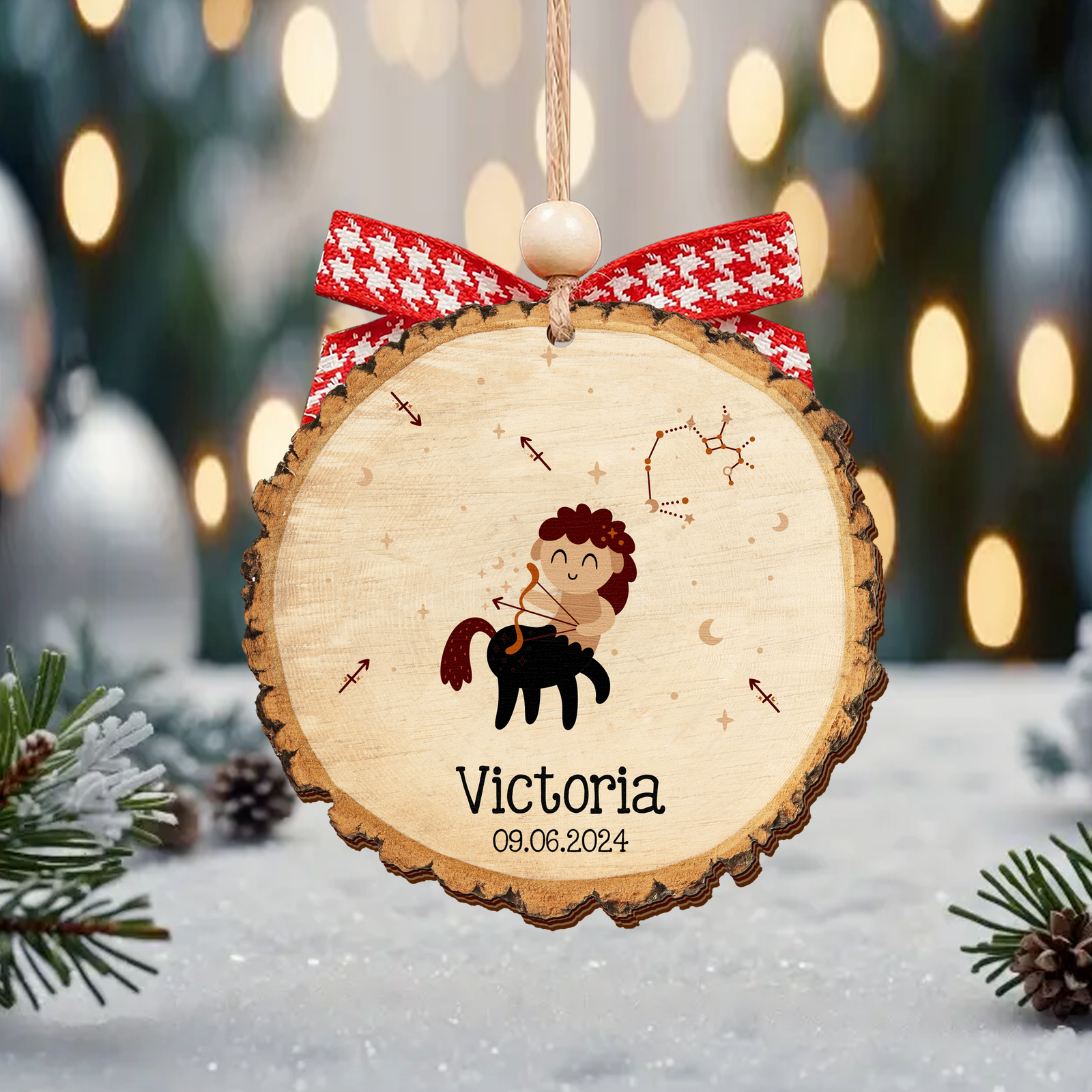 Personalized Horoscopes Wooden Ornament, Custom Kids Christmas Tree Ornament CF548 - 19Gifts