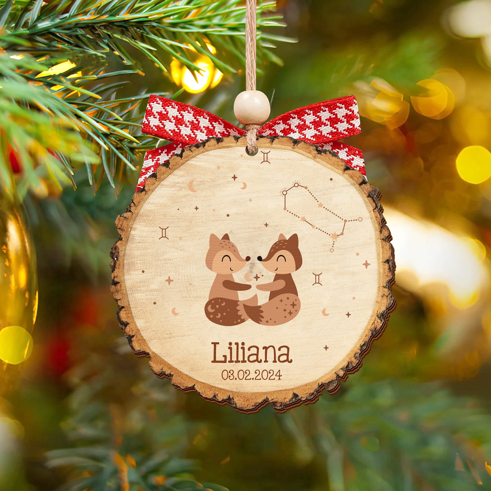 Personalized Horoscopes Wooden Ornament, Custom Kids Christmas Tree Ornament CF548 - 19Gifts