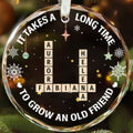 Personalized It Takes A Long Time To Grow An Old Friend Glass Ornament, Bestie Crossword Puzzle Art Ornament, Friendship Gift For Her, Christmas Gift For BFF GX04-88 - 19Gifts
