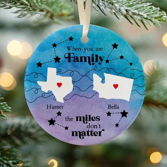 Personalized Long Distance Family Friends Siblings Sisters Besties Ornament, Togetherness Christmas CX06-69 - 19Gifts